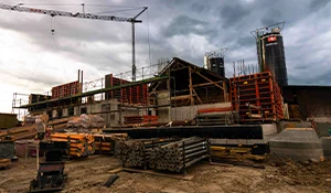 construction workers at building site